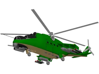 Mil Mi-24 Hind 3D Model preview