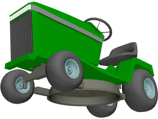 Lawnmower Riding 3D Model preview
