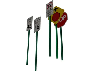 Traffic Signs 3D Model preview