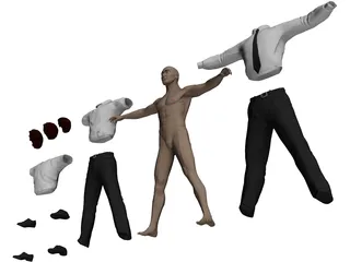 Man [+Clothes] 3D Model preview