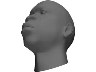 Head African Male 3D Model preview