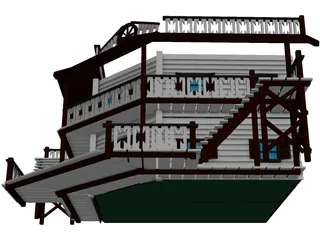 Hotel Old West 3D Model preview