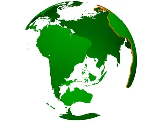 Globe Land Masses 3D Model preview