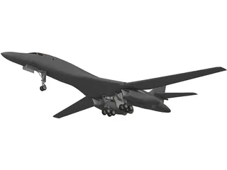 Rockwell B-1 Bomber with Interior 3D Model preview