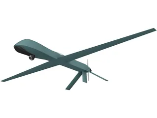 General Atomics MQ-1 Predator UAV Drone 3D Model preview