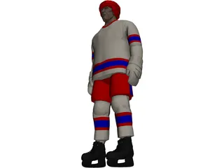 Hockey Player 3D Model preview