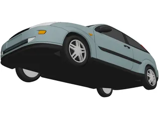 Ford Focus Hatchback 3-Door (1999) 3D Model preview