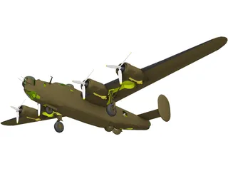 Consolidated B-24J Liberator 3D Model preview