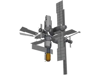 Mir Space Station 3D Model preview