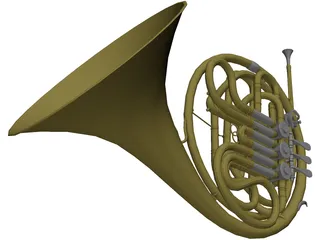 French Horn 3D Model preview
