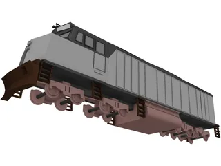 Amtrak Engine 3D Model preview