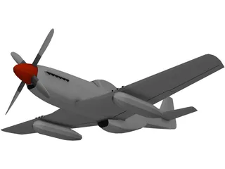 North American P-51 Mustang 3D Model preview