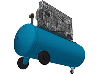 Electric Air Compressor Unit 3D Model preview