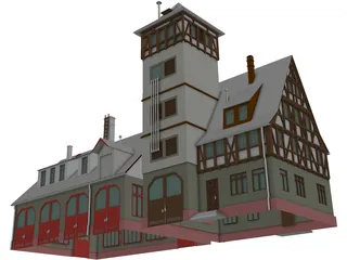 Fire Station 3D Model preview