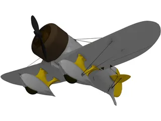 Gee Bee Z Racer 3D Model preview