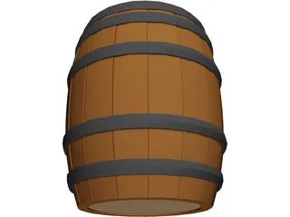 Whiskey Barrel 3D Model preview