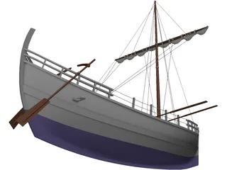 Kyrenia Ancient Greek Merchant Ship 3D Model preview