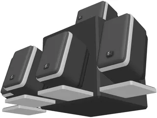 Surround Speaker Set 5.1 3D Model preview
