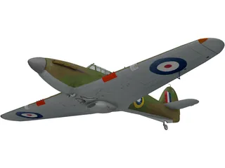 Hawker Hurricane I 3D Model preview