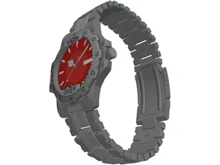 Racer Diver Watch 3D Model preview