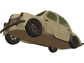 Renault 4CV (1946) 3D Model preview