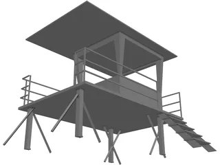 Lifeguard Tower 3D Model preview