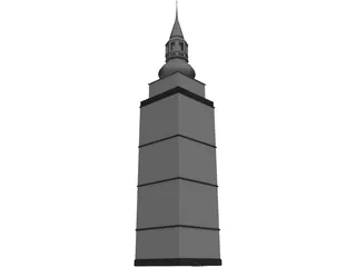 Nizna City Tower of Church 3D Model preview