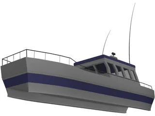 Rescue Boat 3D Model preview