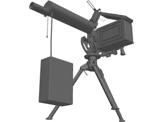 Browning Machine Gun Water Cooled (30 cal) 3D Model preview