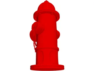 Red Fire Hydrant 3D Model preview