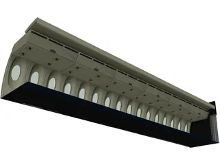 Airline Interior Half Section 3D Model preview