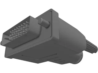 DVI-I Connector 3D Model preview