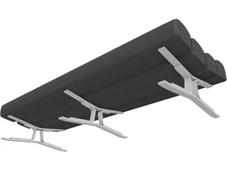 Bench Daybed 4 Roll 3D Model preview