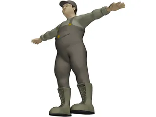 Fat Worker 3D Model preview