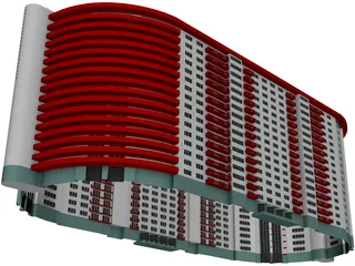 Apartment Building 3D Model preview