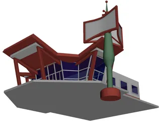 Cafe 3D Model preview