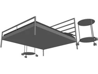 IKEA Heimdal Bed and Sidetable 3D Model preview