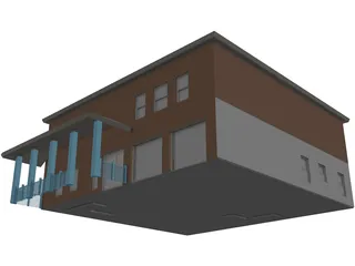 Two Story Home 3D Model preview