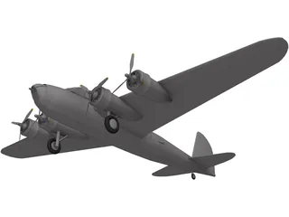 Boeing B-17-A Flying Fortress 3D Model preview