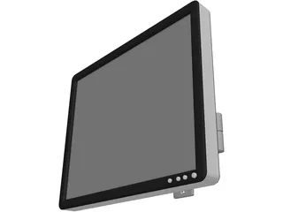 Dell 1704FPVt Monitor with Peerless LCS-KLA Wall Mount Arm 3D Model preview