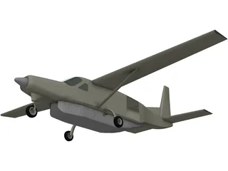 Cessna 208B CargoMaster N124GL with Travel Pod 3D Model preview