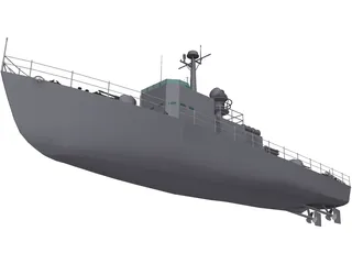 Military Fast Attack Boat 3D Model preview