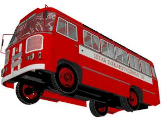 PAZ 672 Soviet Fire Department 3D Model preview