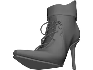 High Heel Shoe with Lace 3D Model preview