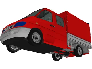 Mercedes-Benz Sprinter CrewCab Fire Truck 3D Model preview