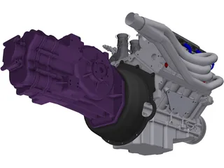 Chevrolet LS1 Engine 3D Model preview