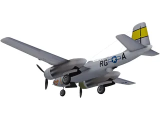 Douglas A-26 Invader 3D Model preview