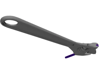 Adjustable Wrench 3D Model preview