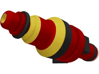 Bosch Fuel Injector 3D Model preview