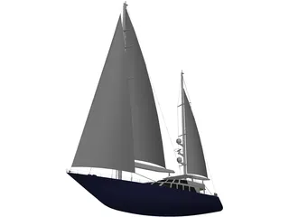 Yacht 3D Model preview